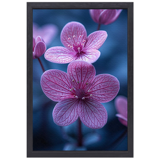 Close-up van roze bloemen in zacht licht canvas met baklijst