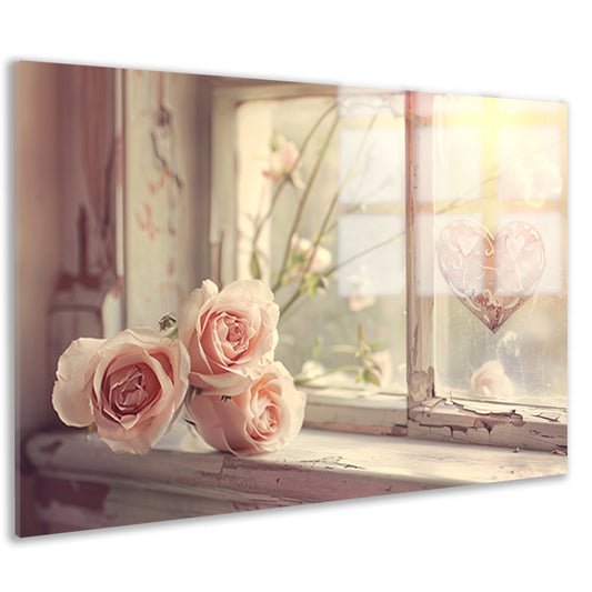 Impressionistische rozen op vensterbank acrylglas