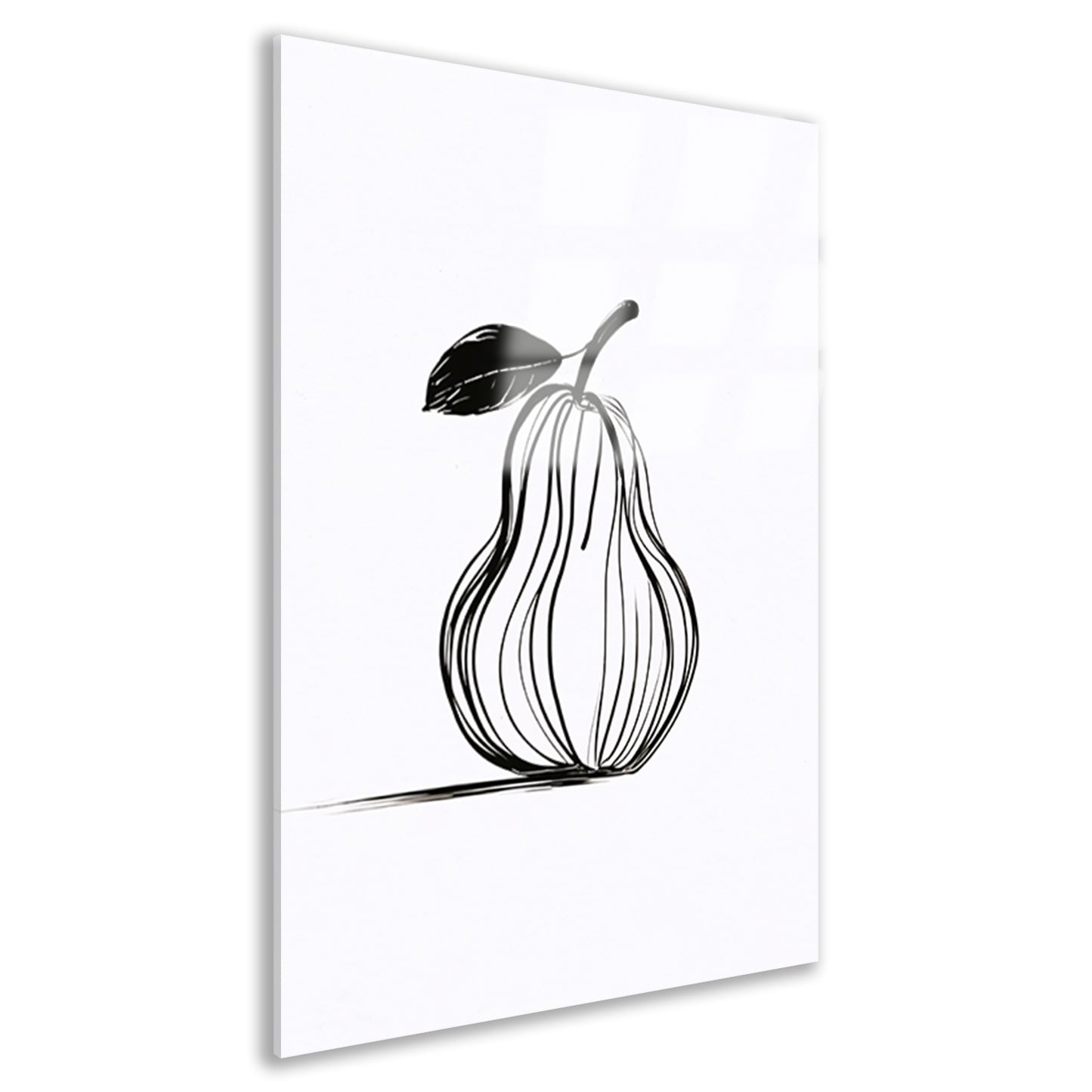 Minimalistische Lijn Kunst Peer met Blad acrylglas