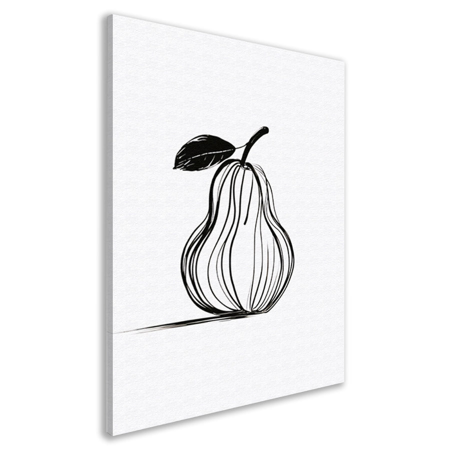 Minimalistische Lijn Kunst Peer met Blad canvas
