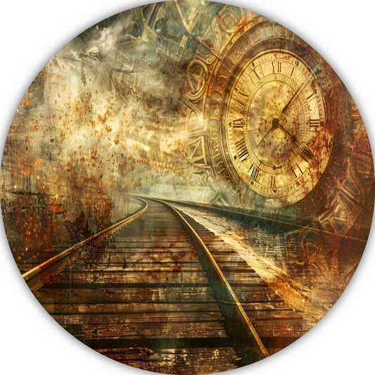 Surrealistisch landschap met spoor forex muurcirkel