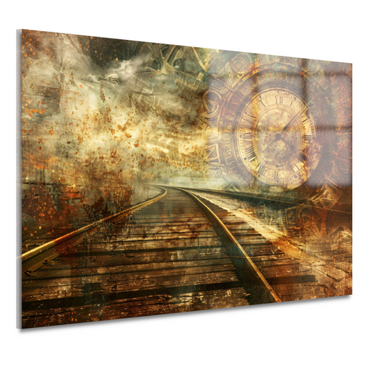 Surrealistisch landschap met spoor acrylglas