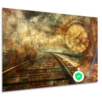 Surrealistisch landschap met spoor poster