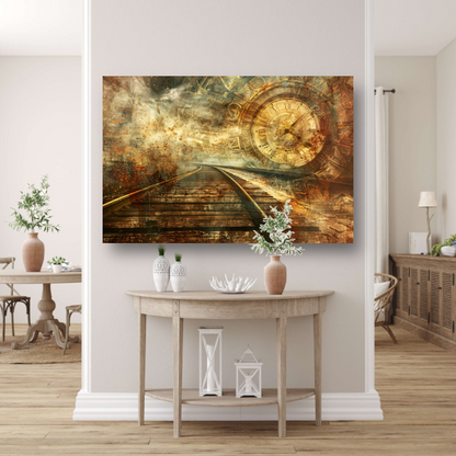 Surrealistisch landschap met spoor poster