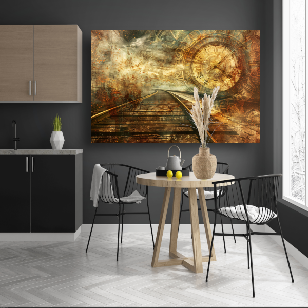 Surrealistisch landschap met spoor poster