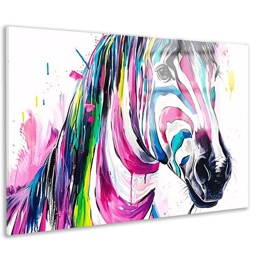 Kleurrijk abstract schilderij van een zebra acrylglas