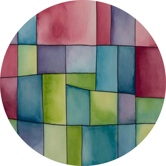 Abstract Waterverf Palet van Zachte Kleuren aluminium muurcirkel