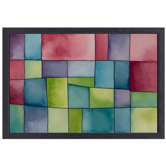 Abstract Waterverf Palet van Zachte Kleuren canvas met baklijst