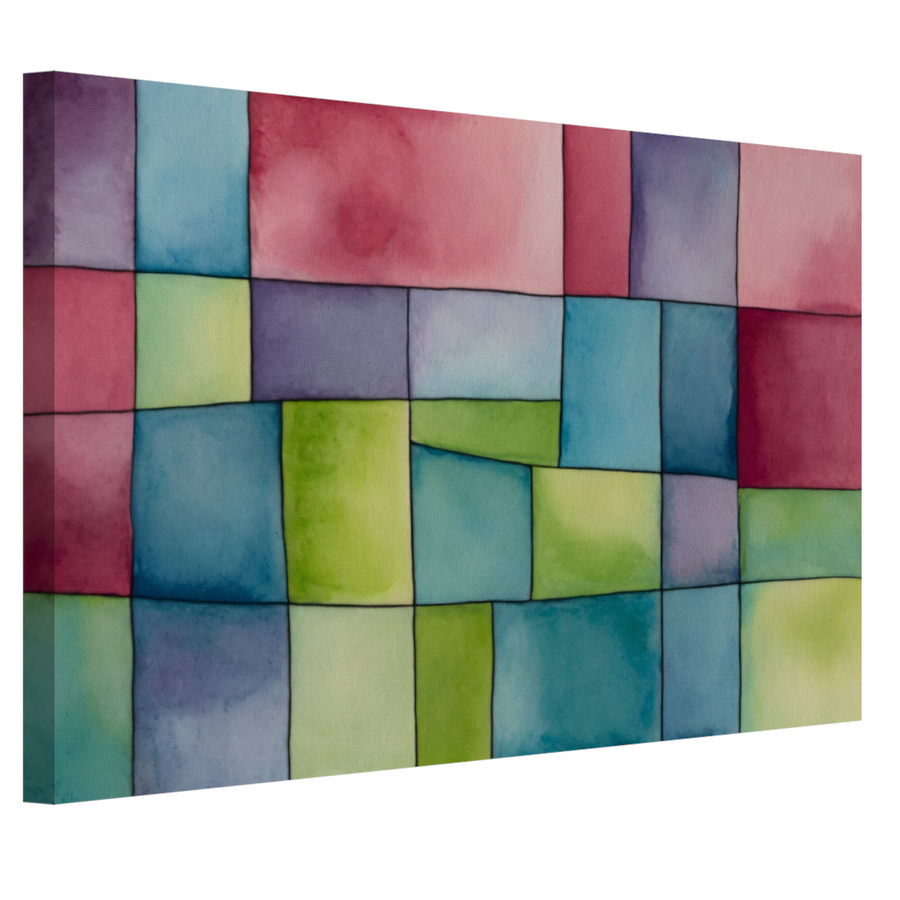 Abstract Waterverf Palet van Zachte Kleuren canvas