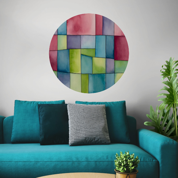 Abstract Waterverf Palet van Zachte Kleuren aluminium muurcirkel