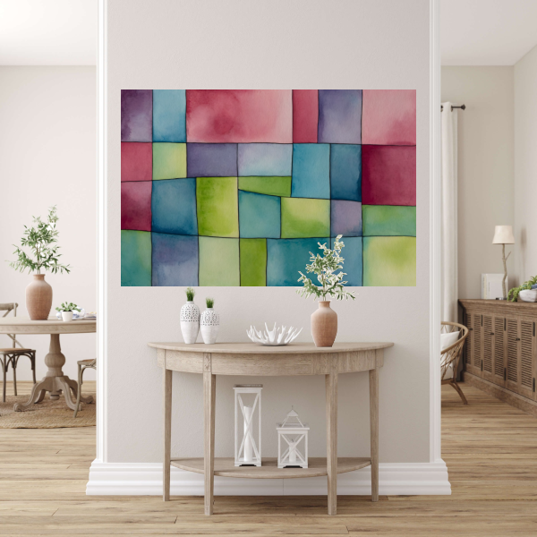 Abstract Waterverf Palet van Zachte Kleuren poster