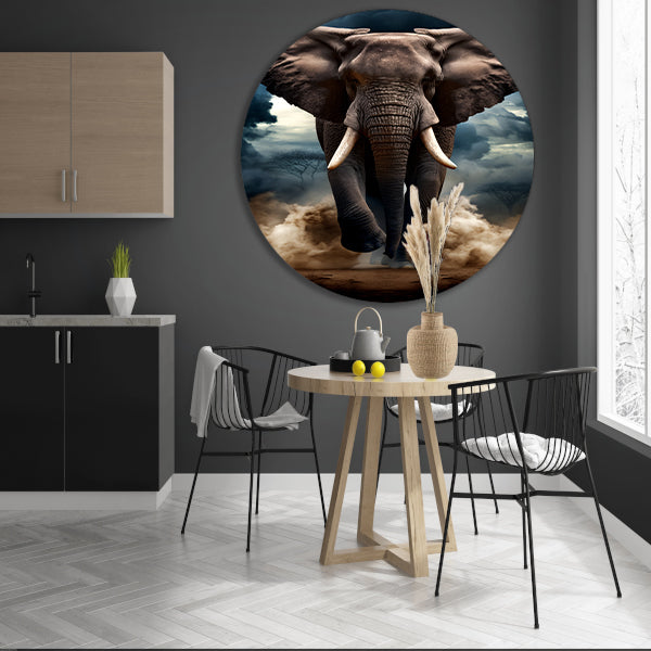 Olifant doorstaat woeste storm forex muurcirkel