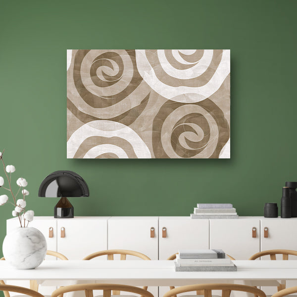 Monochroom abstract spiraalpatroon in bruine tinten acrylglas