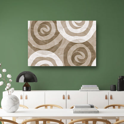 Monochroom abstract spiraalpatroon in bruine tinten acrylglas