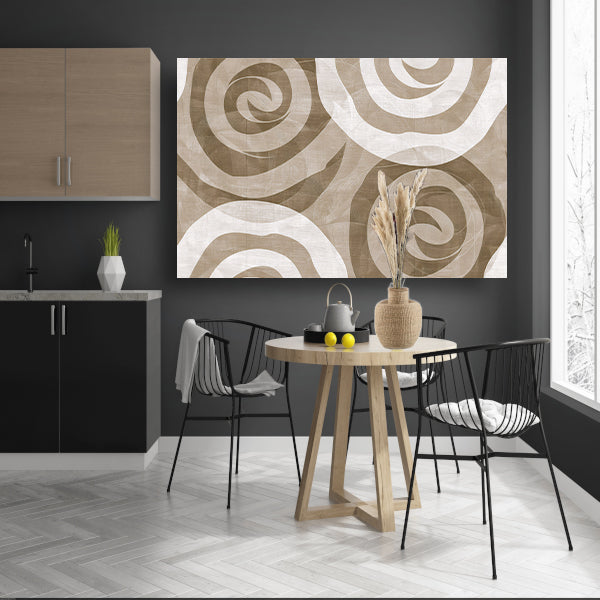 Monochroom abstract spiraalpatroon in bruine tinten acrylglas