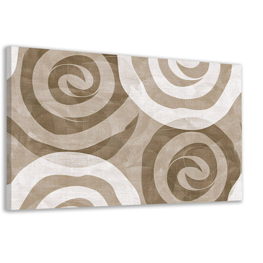 Monochroom abstract spiraalpatroon in bruine tinten canvas