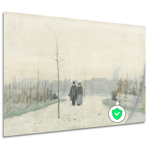 Oud paar in een nieuw aangelegd park - Anton Mauve poster