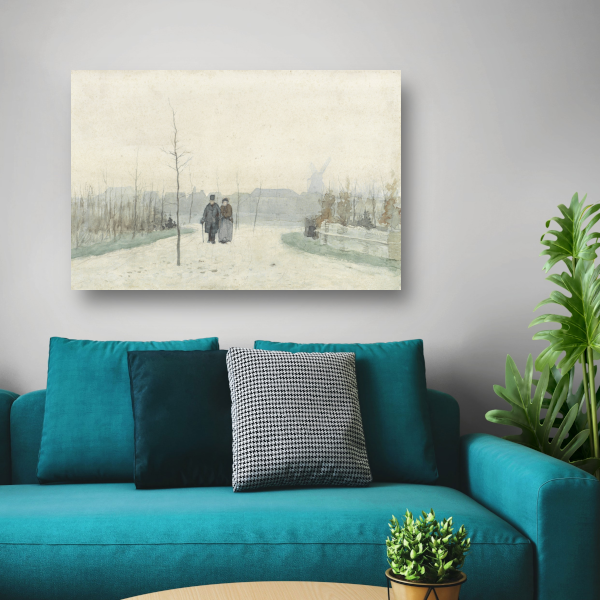 Oud paar in een nieuw aangelegd park - Anton Mauve acrylglas