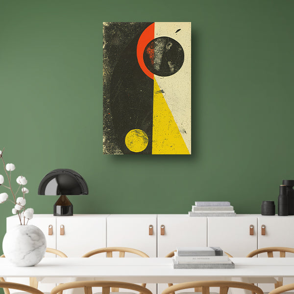 Abstract Planeet en Sterren in Primaire Kleuren poster