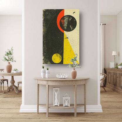 Abstract Planeet en Sterren in Primaire Kleuren canvas
