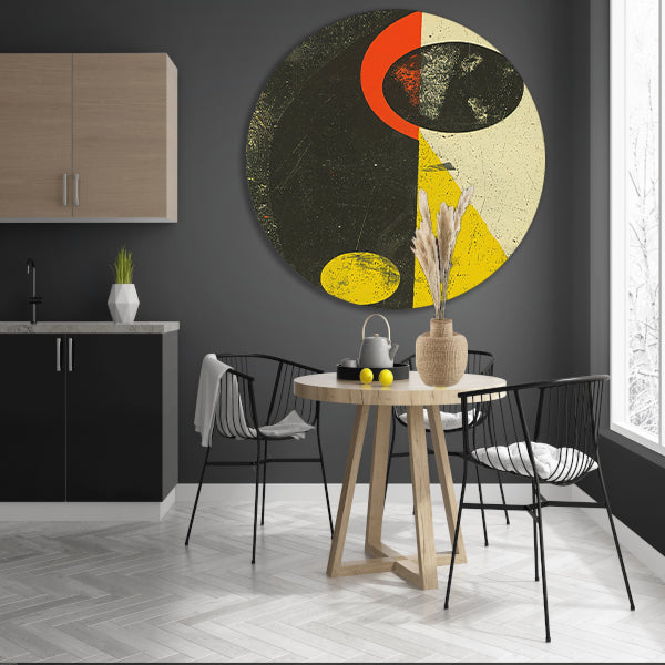 Abstract Planeet en Sterren in Primaire Kleuren forex muurcirkel