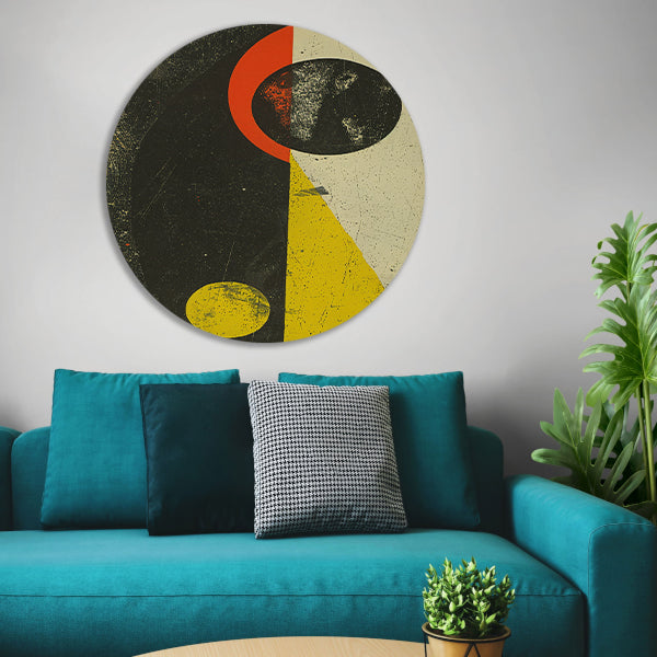 Abstract Planeet en Sterren in Primaire Kleuren forex muurcirkel