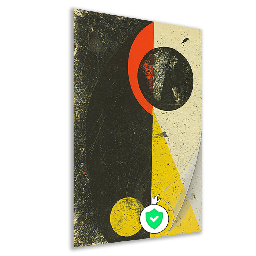 Abstract Planeet en Sterren in Primaire Kleuren poster
