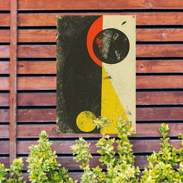 Abstract Planeet en Sterren in Primaire Kleuren tuinposter