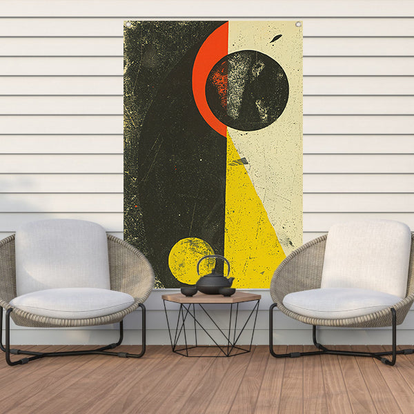 Abstract Planeet en Sterren in Primaire Kleuren tuinposter