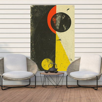 Abstract Planeet en Sterren in Primaire Kleuren tuinposter