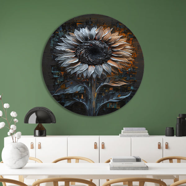 Abstracte Weergave van een Zonnebloem forex muurcirkel