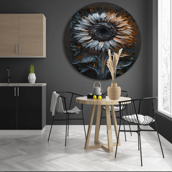 Abstracte Weergave van een Zonnebloem forex muurcirkel