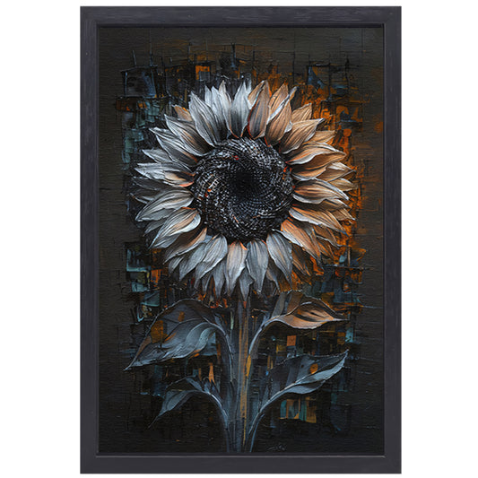 Abstracte Weergave van een Zonnebloem canvas met baklijst