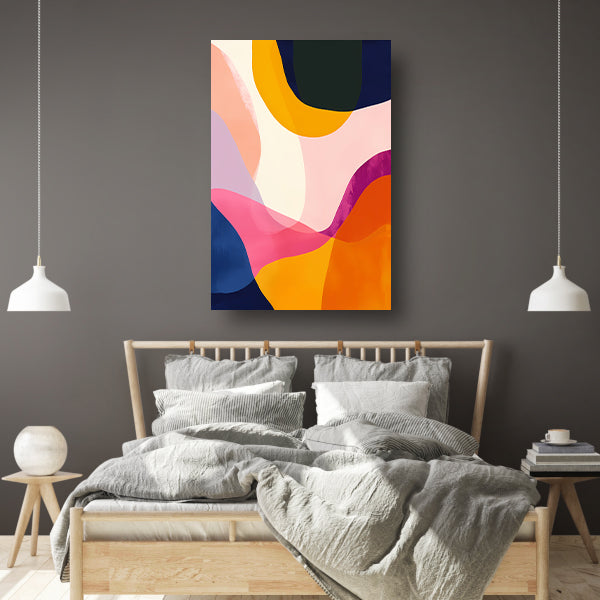 Abstract Kleuren Dans in Beweging canvas met baklijst