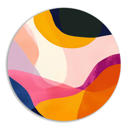 Abstract Kleuren Dans in Beweging aluminium muurcirkel