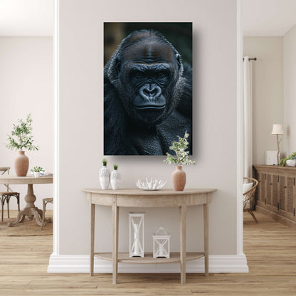 De Intense Blik van een Majestueuze Gorilla canvas met baklijst
