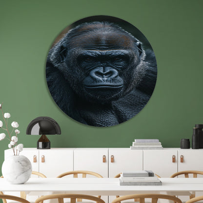 De Intense Blik van een Majestueuze Gorilla forex muurcirkel