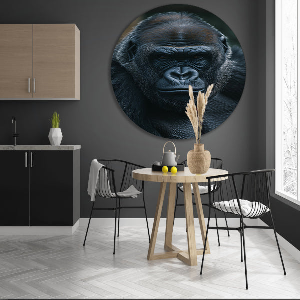 De Intense Blik van een Majestueuze Gorilla forex muurcirkel