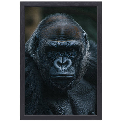 De Intense Blik van een Majestueuze Gorilla canvas met baklijst