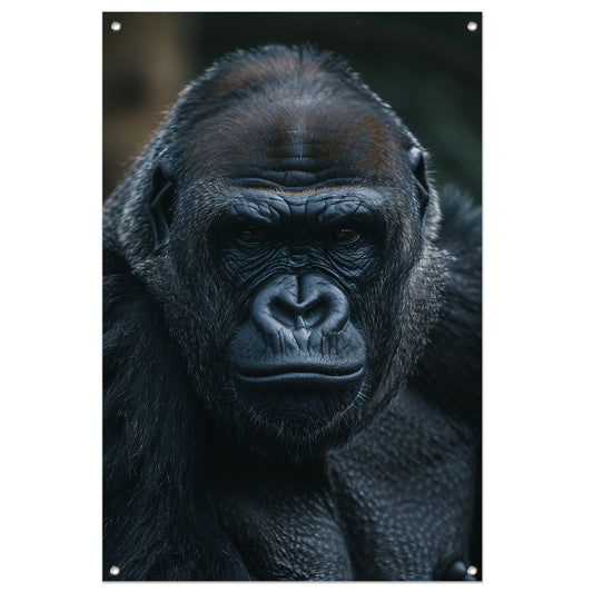 De Intense Blik van een Majestueuze Gorilla tuinposter