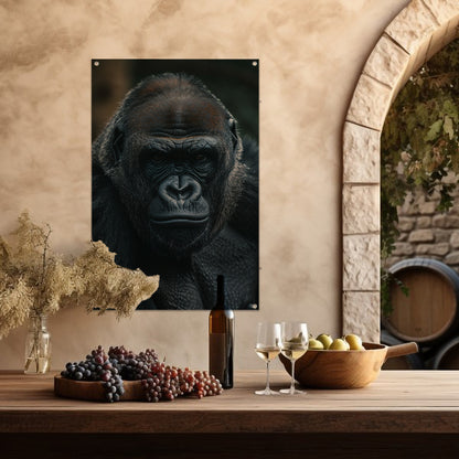 De Intense Blik van een Majestueuze Gorilla tuinposter