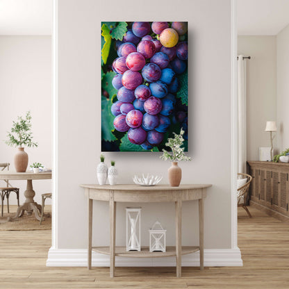 Close-up van Rijpe Paarse Druiven canvas met baklijst