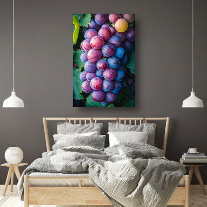 Close-up van Rijpe Paarse Druiven canvas met baklijst
