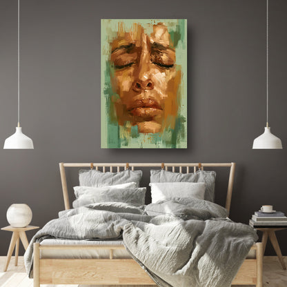 Expressief Portret van een Vrouw in Tranen poster