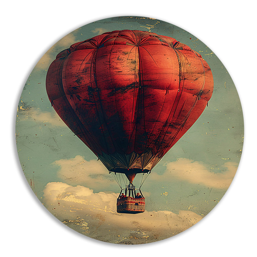Vintage Luchtballon in Sepia Hemel forex muurcirkel