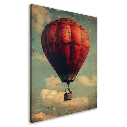 Vintage Luchtballon in Sepia Hemel canvas