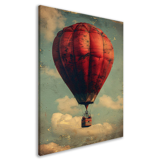 Vintage Luchtballon in Sepia Hemel canvas