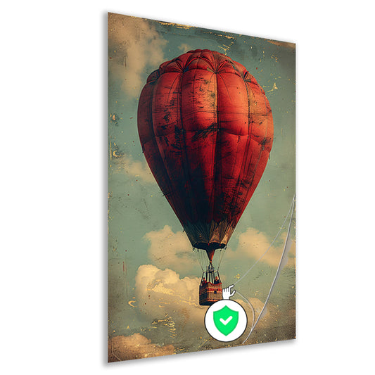 Vintage Luchtballon in Sepia Hemel poster