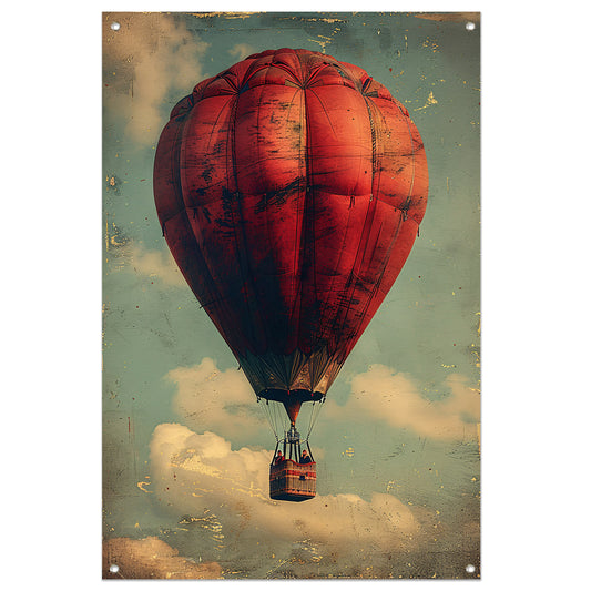 Vintage Luchtballon in Sepia Hemel tuinposter