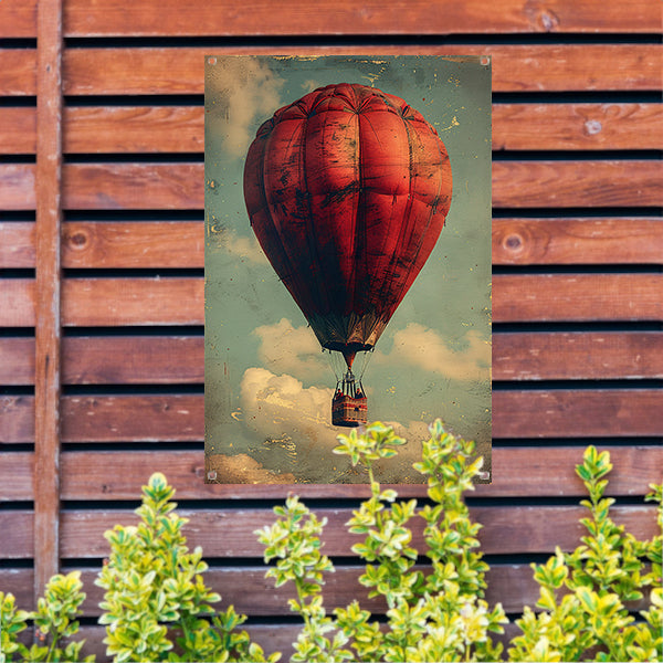 Vintage Luchtballon in Sepia Hemel tuinposter
